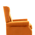 Coolmore Wood Frame Armchair, Modern Accent Chair Lounge Chair With Sturdy Wood Legs For Living Room Bedroom Orange Orange Foam Velvet