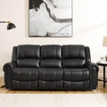Marco Power Zero Gravity Reclining Sofa Black Memory Foam Genuine Leather 3 Seat