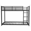 Metal Twin Over Full Bunk Bed Heavy Duty Sturdy Metal Noise Reduced Safety Guardrail No Box Spring Needed,Black Twin Black Metal Metal