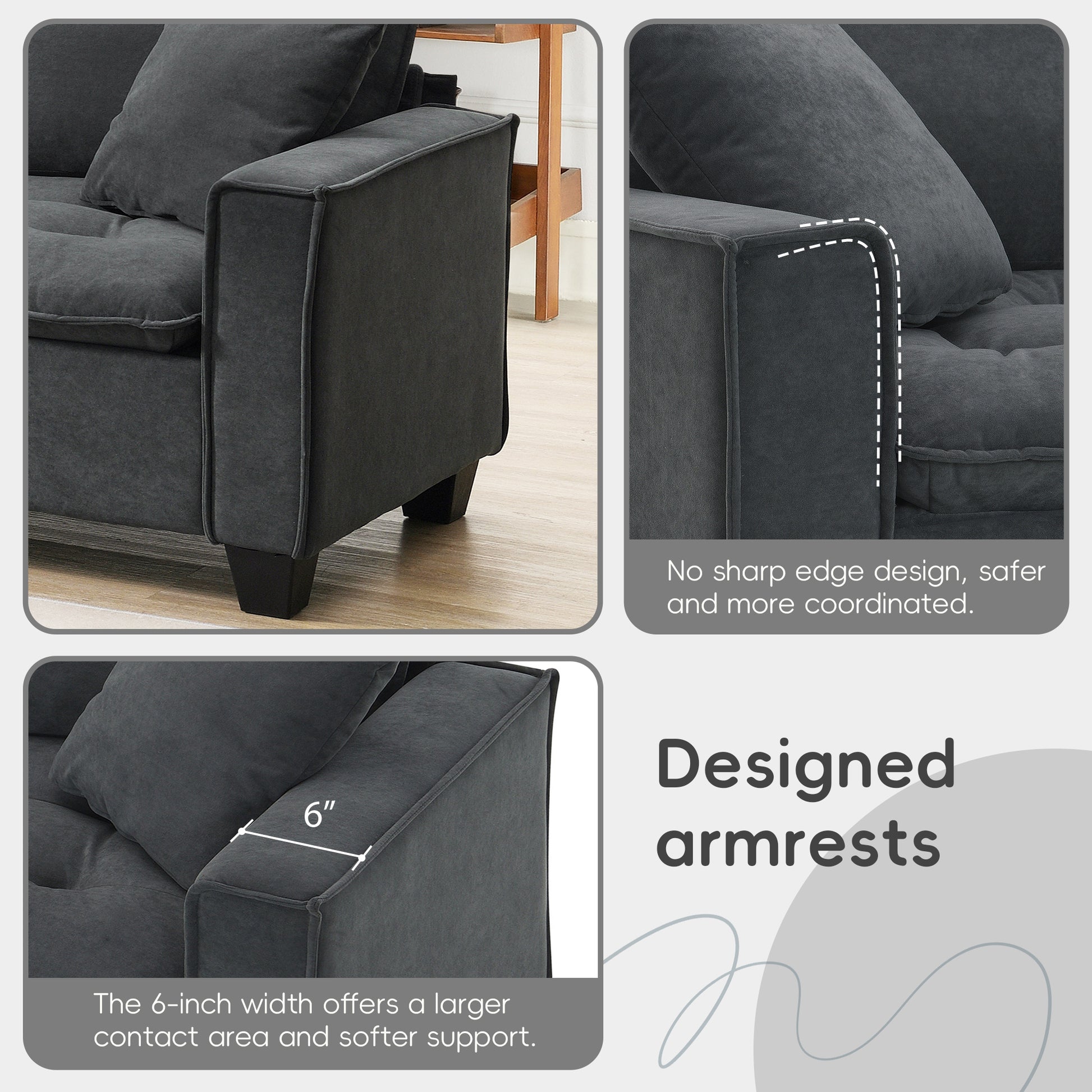 6006E Package Dark Gray Suede 1 Seat