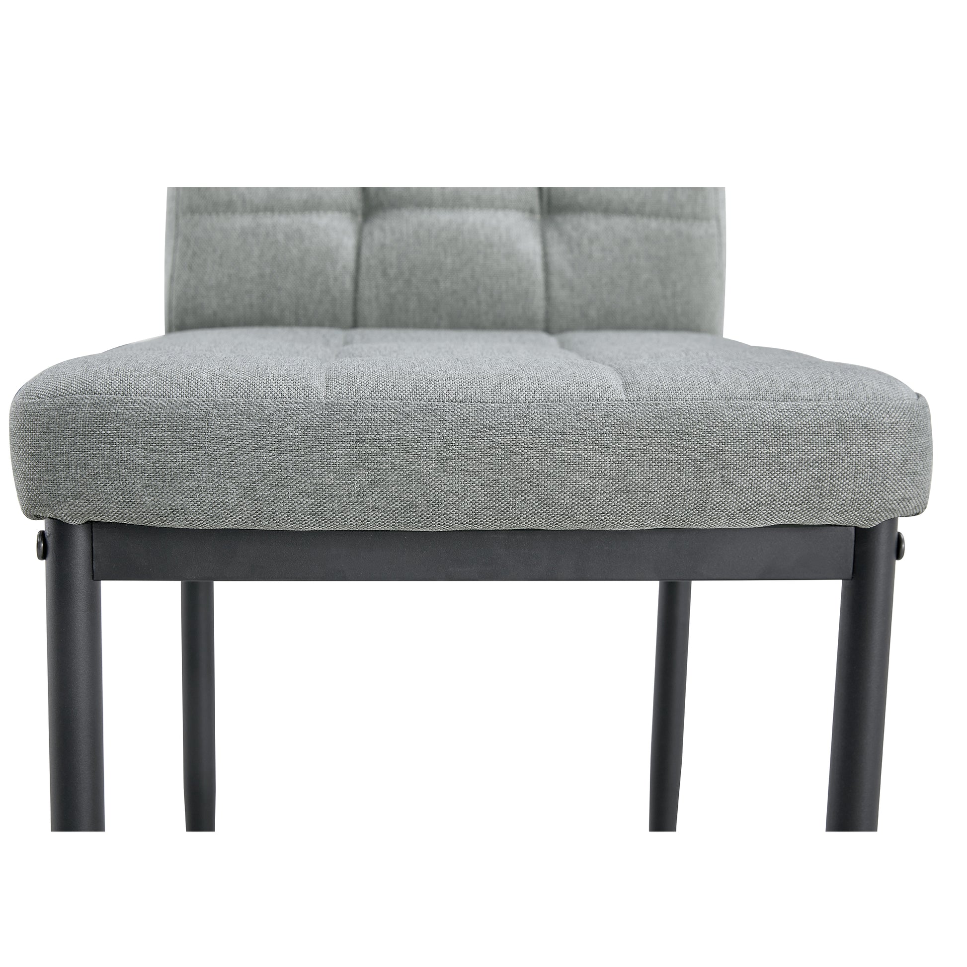 63" Modern Style 6 Piece Dining Table With 4 Chairs & 1 Bench, Table With Marbled Veneers Tabletop And V Shaped Table Legs White Metal Grey White Modern Rectangular Mdf Mdf