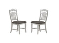 Contemporary Antique White Side Chairs Upholstered Cushion Seat Ladder Back 2Pc Dining Chairs Antique White Dining Room Foam Classic,Contemporary,Modern Dining Chairs Rubberwood Ladder Back Set Of 2