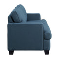 Transitional Style Beautiful Seat Blue Textured Fabric Upholstered Solid Wood Frame Living Room Furniture 1Pc Blue Polyester Wood Primary Living Space Transitional Square Arms Plywood,Solid Wood