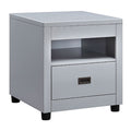 Dove Grey Storage End Table Grey Primary Living Space Poplar Drawers Rectangular Wood