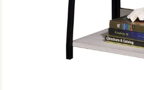 Wendral Natural & Black Finish Bookshelf Black,Natural Metal,Synthetic Wood
