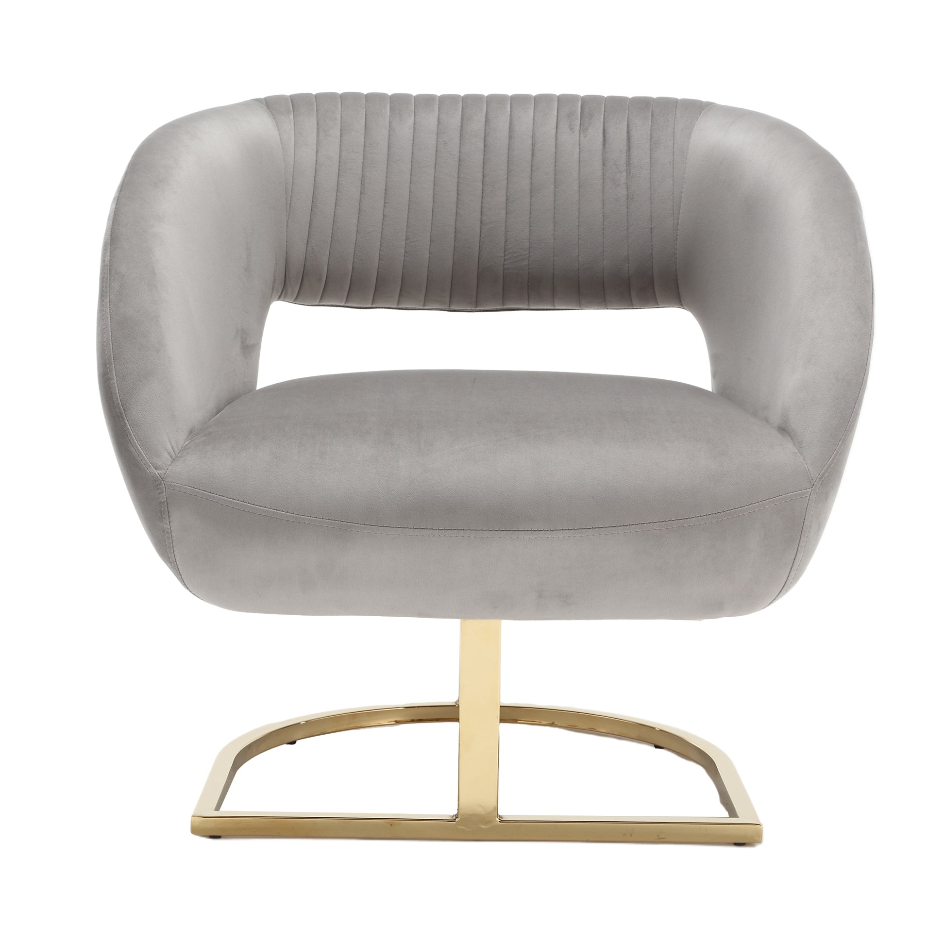 Coolmore Upholstered Tufted Living Room Chair Textured Linen Fabric Accent Chair With Metal Stand Gray Velvet