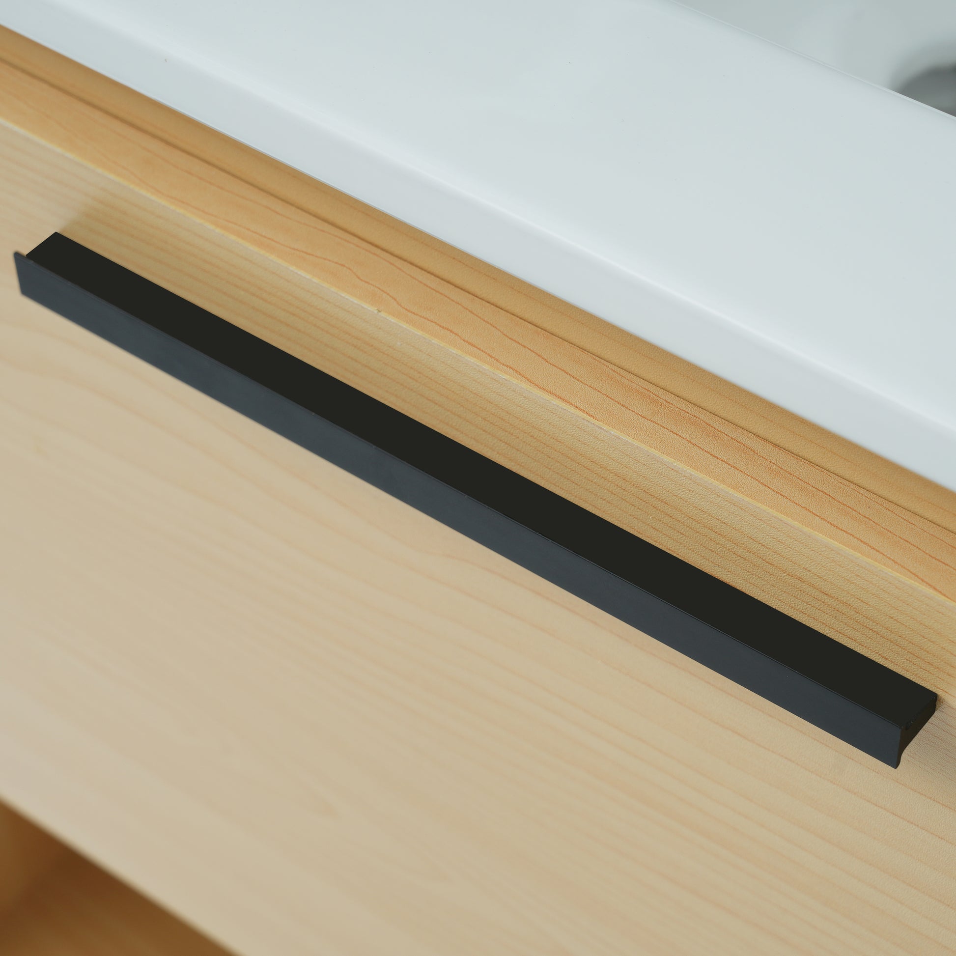 24" Bathroom Vanity With Sink Combo, Multi Functional Bathroom Cabinet With Drawer, Mdf Board, Natural Natural Solid Wood Mdf