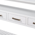 62.2'' Modern Console Table Sofa Table For Living Room With 4 Drawers And 2 Shelves White Solid Wood Mdf