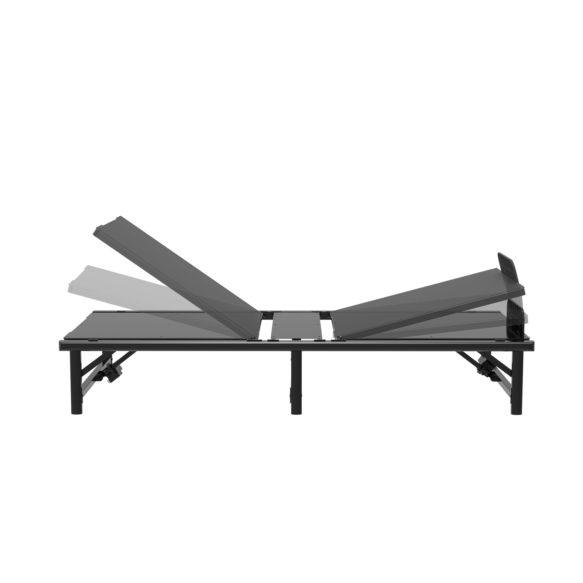 Adjustable Bed Frame,Twin Xl Size 2 Motor Design, Independent Head And Foot Incline, Zero Gravity, Tv And Head Tilt Presets, 450 Lbs Capacity Twin Xl Black Iron Bedroom American Design Bed Frame