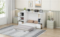 Twin Size Murphy Bed With Drawers, Cabinets And Usb Ports,White Twin White Mdf Lvl