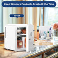 9 Cans Compact Mini Fridge, Warmer And Cooler Portable Refrigerator With Observation, Freon Free & Eco Friendly, 6L With Window, White White Polypropylene