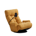 Adjustable Head And Waist, Game Chair, Lounge Chair In The Living Room, 360 Degree Rotatable Sofa Chair,Rotatable Seat Leisure Chair Deck Chair Yellow Metal Soft Cotton Metal