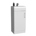 Bathroom Vanity, Single Door Cabinet, White White Solid Wood Mdf Engineered Wood