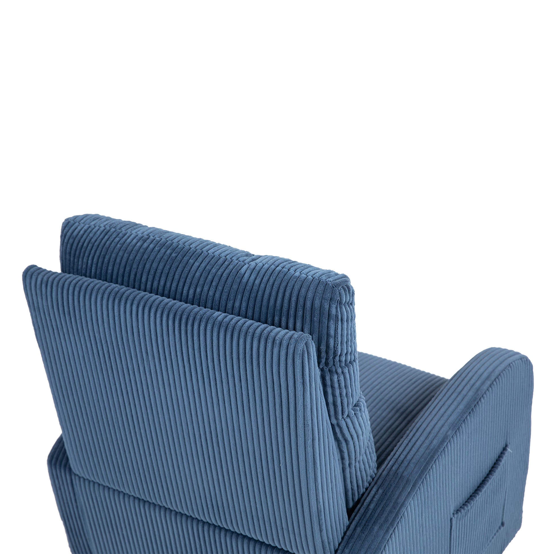 Jiada Upholstered Swivel Glider.Flannel Fabric.Rocking Chair For Nursery In Navy Blue.Modern Style One Left Bag Navy Blue Primary Living Space Foam Corduroy