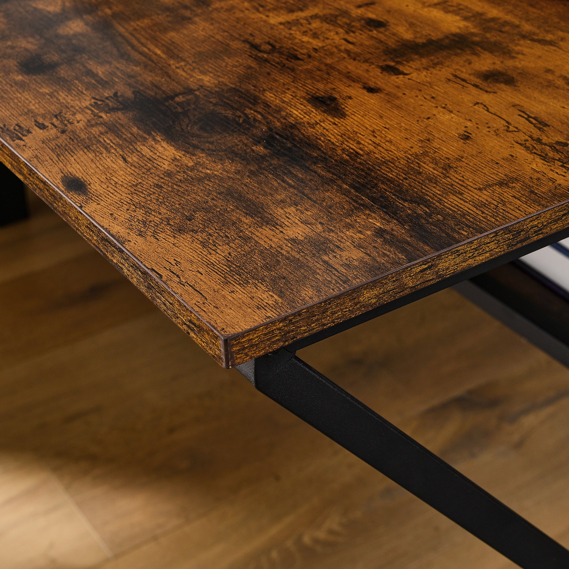 Single Metal Loft Bed With Rectangular Desk, Led Lights, Led Loft Bed Frame Double Bed With Storage Shelves And Hanging Storage Compartments, Safety Guard And Ladder, No Box Springs Required, Rattan G Full Black Brown Mdf Iron