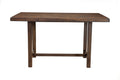 Wooden Rectangular Pub Height Dining Table With A Distressed Finish, Brown Brown Solid Wood