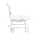 The Small And Cute White Chair With Silky Pulleys Can Move Freely, Which Is Suitable For Use In Various Scenes, And Is A Good Choice For Fashion Style. White Pet
