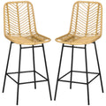 Homcom Rattan Bar Stools Set Of 2, 26
