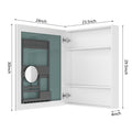24'' W X 30'' H Bathroom Mirror Medicine Cabinet Wooden Door Medicine Cabinets For Bathroom, Wall Mounted Recessed Or Surface, Bathroom Mirror With Storage, Left Opening Door White Engineered Wood