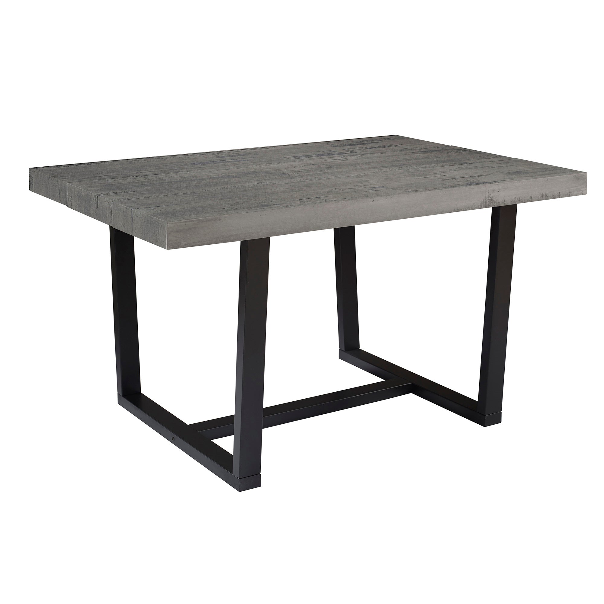 Rustic Metal And Solid Distressed Dining Table Grey Gray Pine