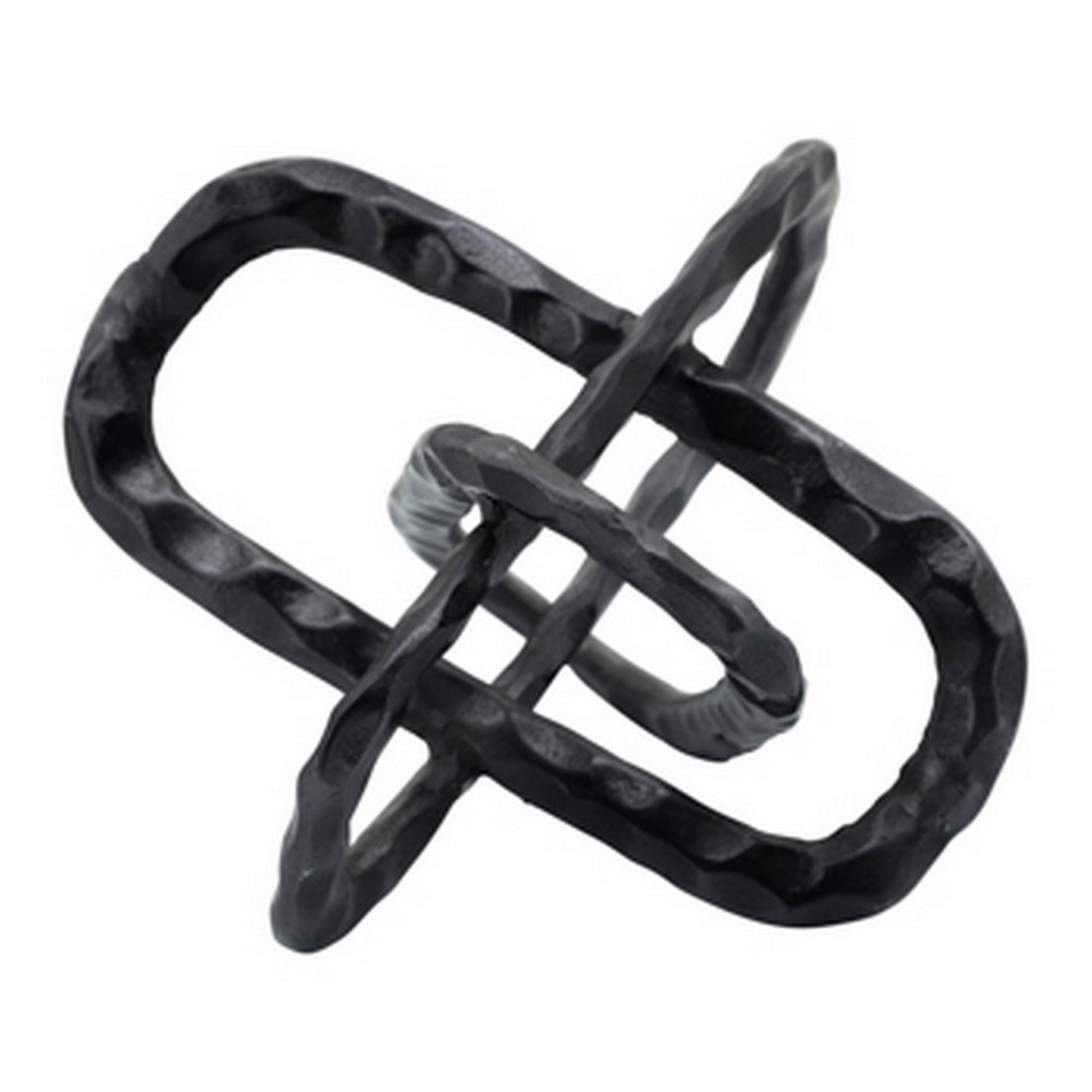 Metal Accent Decor With Oval Shaped Inters, Gray Gray Metal