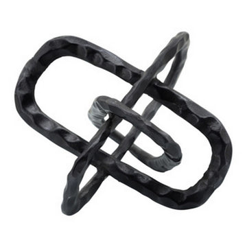 Metal Accent Decor With Oval Shaped Inters, Gray Gray Metal