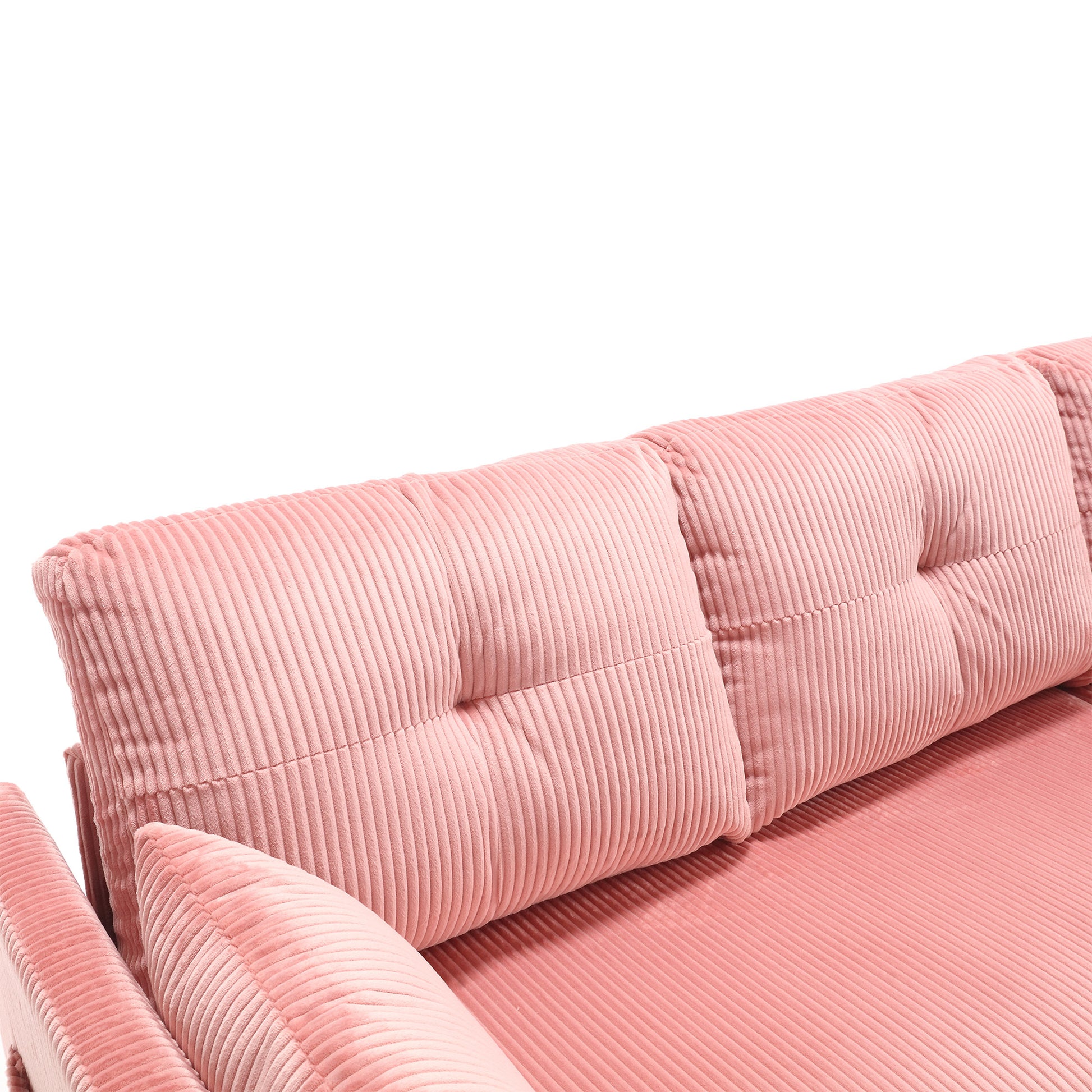 United We Win Furniture, Modular L Shaped Sofa, Modular Long Sofa With Reversible Chaise Lounge, Sofa Bed, Sleeper Sofa, Modular Sofa Combination With Storage Seats. Pink Velvet 3 Seat