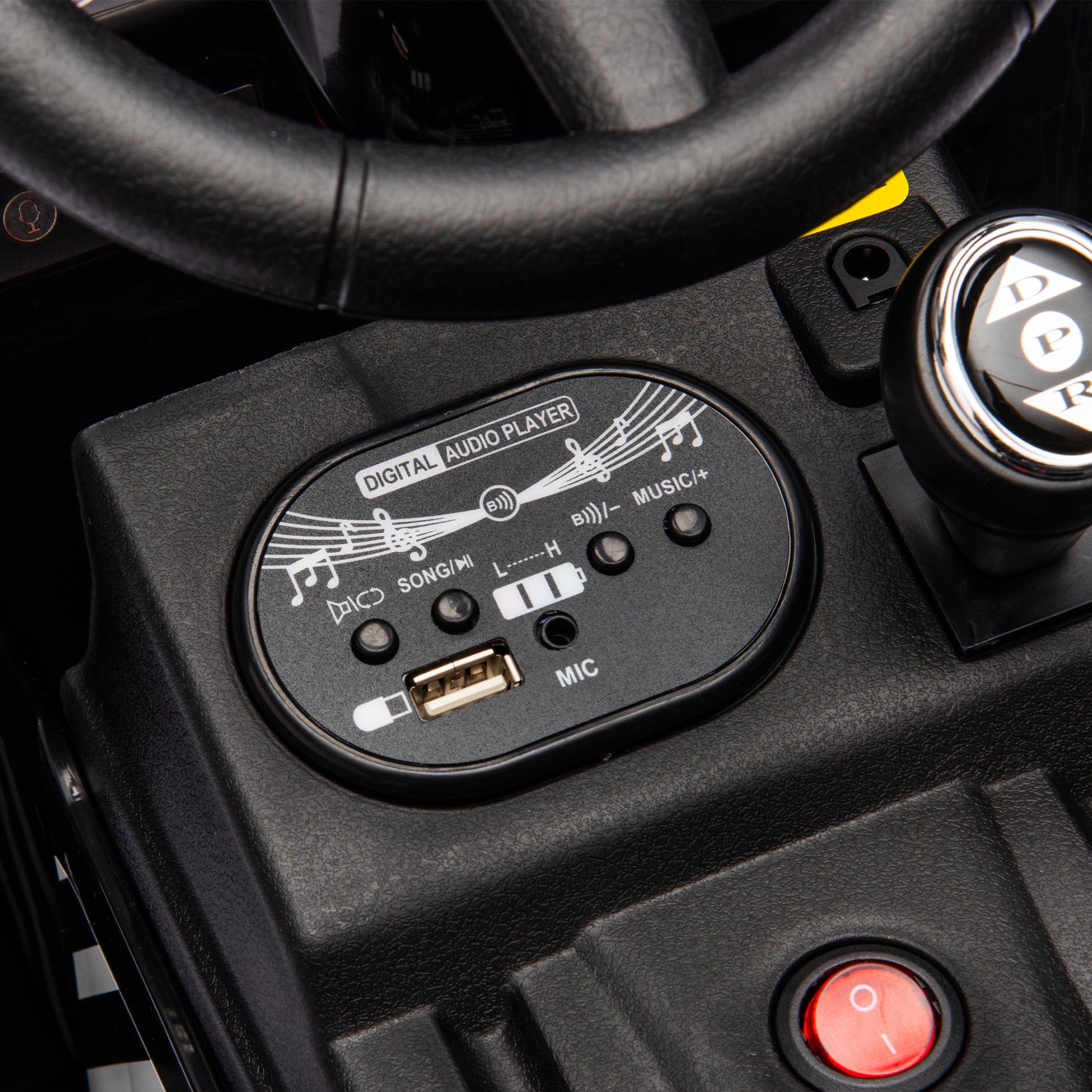 12V Kids Ride On Electric Tractor Black Knight,Kids Ride On Toy.2Wd,Non Skid Tires, Steering Wheel, Foot Pedal,With Removable Storage Tug,Light,Bluetooth,Music,Mp3,Usb,Power Display For Kids Aged 2 3. Black 50 99 Lbs Polypropylene