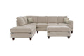 Living Room Furniture Mushroom Chenille Sectional W Ottoman Linen Like Fabric Sofa Reversible L R Chaise Ottoman 3Pc Sectional Sofa Mushroom Chenille Wood Primary Living Space Cushion Back