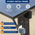 10' X 12' Outdoor Pergola Gazebo,Wall Mounted Lean To Metal Awning Gazebo With Roof,Large Heavy Duty For Patio,Decks,Backyard Grey Metal