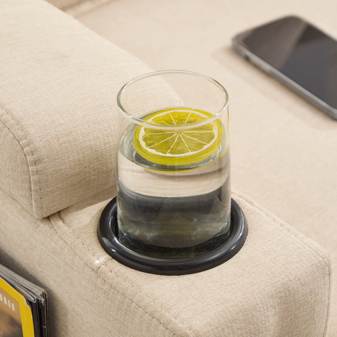 Beige Color Knock Down 3 Seat Combo Sofa With Storage Ottoman For Living Room Apartment Bedroom And Compact Room, Upholstered Sectional Couch, L Shaped Bench With A Footrest, A Individual Sto White