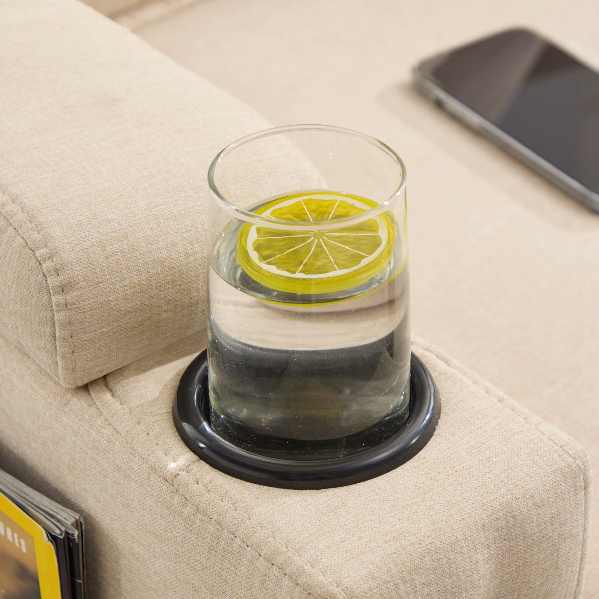 Beige Color Knock Down 3 Seat Combo Sofa With Storage Ottoman For Living Room Apartment Bedroom And Compact Room, Upholstered Sectional Couch, L Shaped Bench With A Footrest, A Individual Sto White