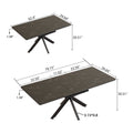 Extendable Dining Table Table Set For 6 8 Person For Dining Room,C Shaped Tube Soft Padded Armless Dining Chairs And Very Large Dining Room Table Kitchen Table Chair Set With Metal Legs Black Gray Mdf Metal