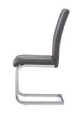 Altis Fabric Grey Dining Chairs Kit Of 4 Solid Gray Dining Room Foam Wipe Clean Rectangular Casual Dining Chairs Solid Back Set Of 4 Or More Metal & Wood Stainless Steel