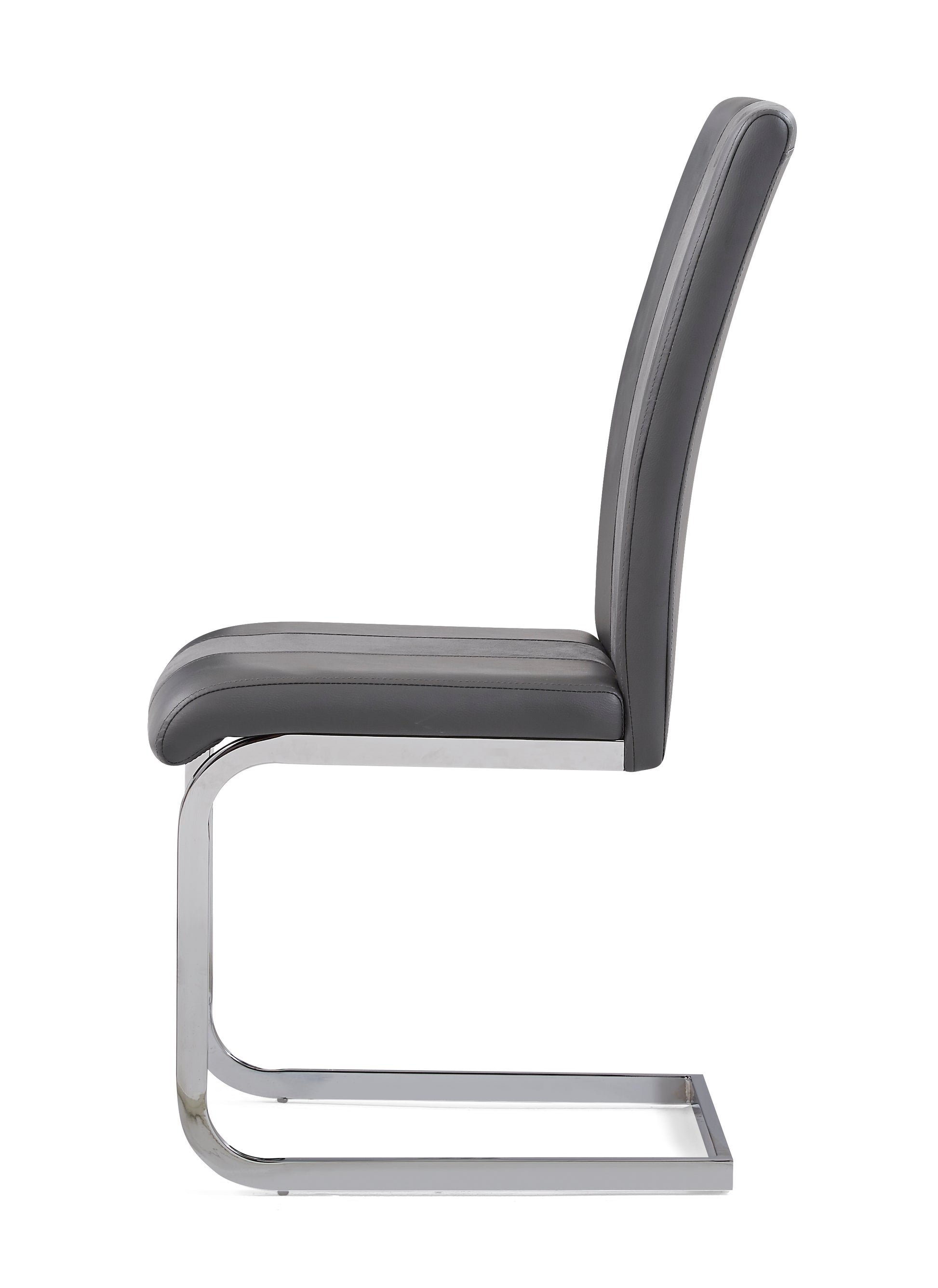 Altis Fabric Grey Dining Chairs Kit Of 4 Solid Gray Dining Room Foam Wipe Clean Rectangular Casual Dining Chairs Solid Back Set Of 4 Or More Metal & Wood Stainless Steel