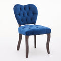 French Vintage Tufted Upholstered Fabric Dining Chair,Set Of 2,Blue,Sw1869Bl Blue Dining Room American Design Dining Chairs Rubberwood Set Of 2 Foam Velvet