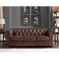 Stanwood Leather Sofa Caramel Down Filling Genuine Leather 3 Seat