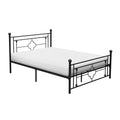 1Pc Full Platform Bed Black Finish Metal Frame Ball Finials Modern Traditional Look Box Spring Not Required Full Black Metal Classic Metal