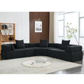 Arrived Oversized Combination Sofa,Curved Sofa,Upholstered 4 Seater Couch For Living Room, Modern Modular 3 Piece Free Combination, Semicircular Modular Sofaboucle, Black Black Polyester Primary Living Space Soft Tight Back Modern Square Arms Foam