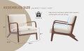 Living Room Accent Arms Bedroom,Office,Apartment, Reading Chair, Single, Linen Fabric White 2 White Wood