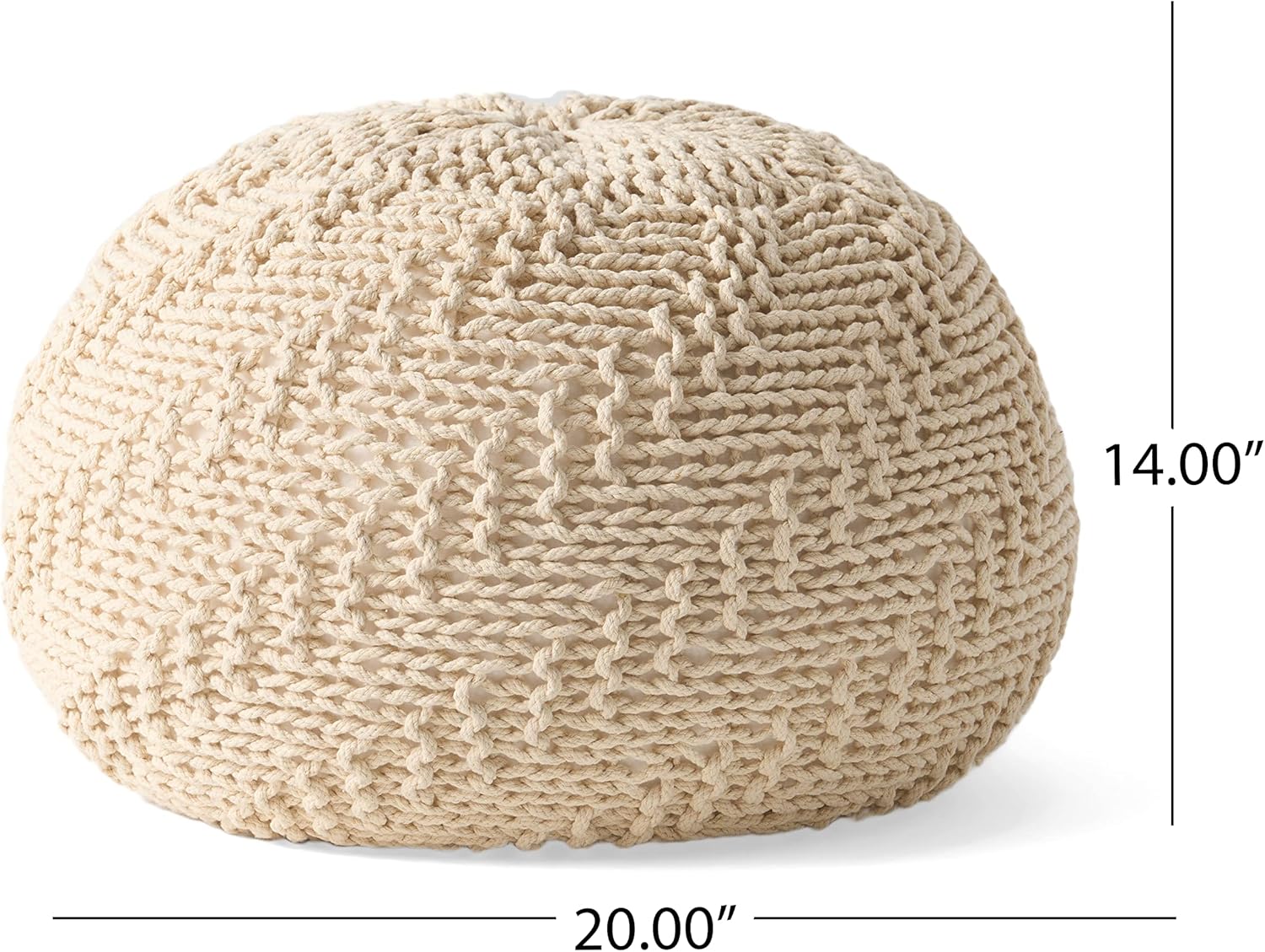Hazel Pouf Ivory Cotton