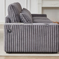 128 Inch Corduroy With Cup Holder Super Large L Shaped Sofa, Movable Footrest, Four Waist Pillows And Four Back Cushion, With Usb Port And T Pyce Port Grey Corduroy 4 Seat