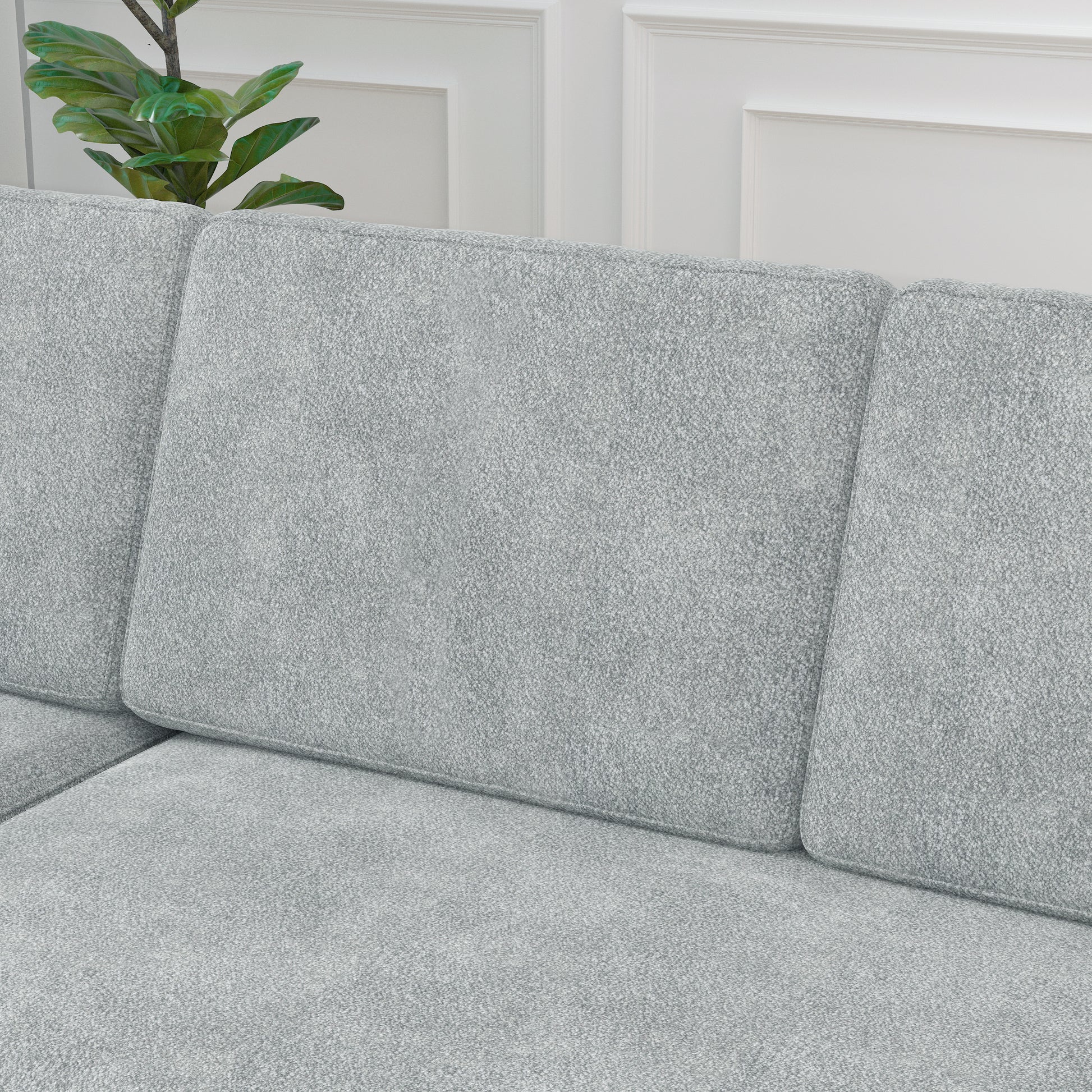 85 Inches Sofa Bed, 3 Seater Sleeper Sofa With Storage Chaise, Square Handrail With Pull And Copper Nail,Chenille Light Grey, Pull Out Couch For Living Room Light Grey Chenille 3 Seat