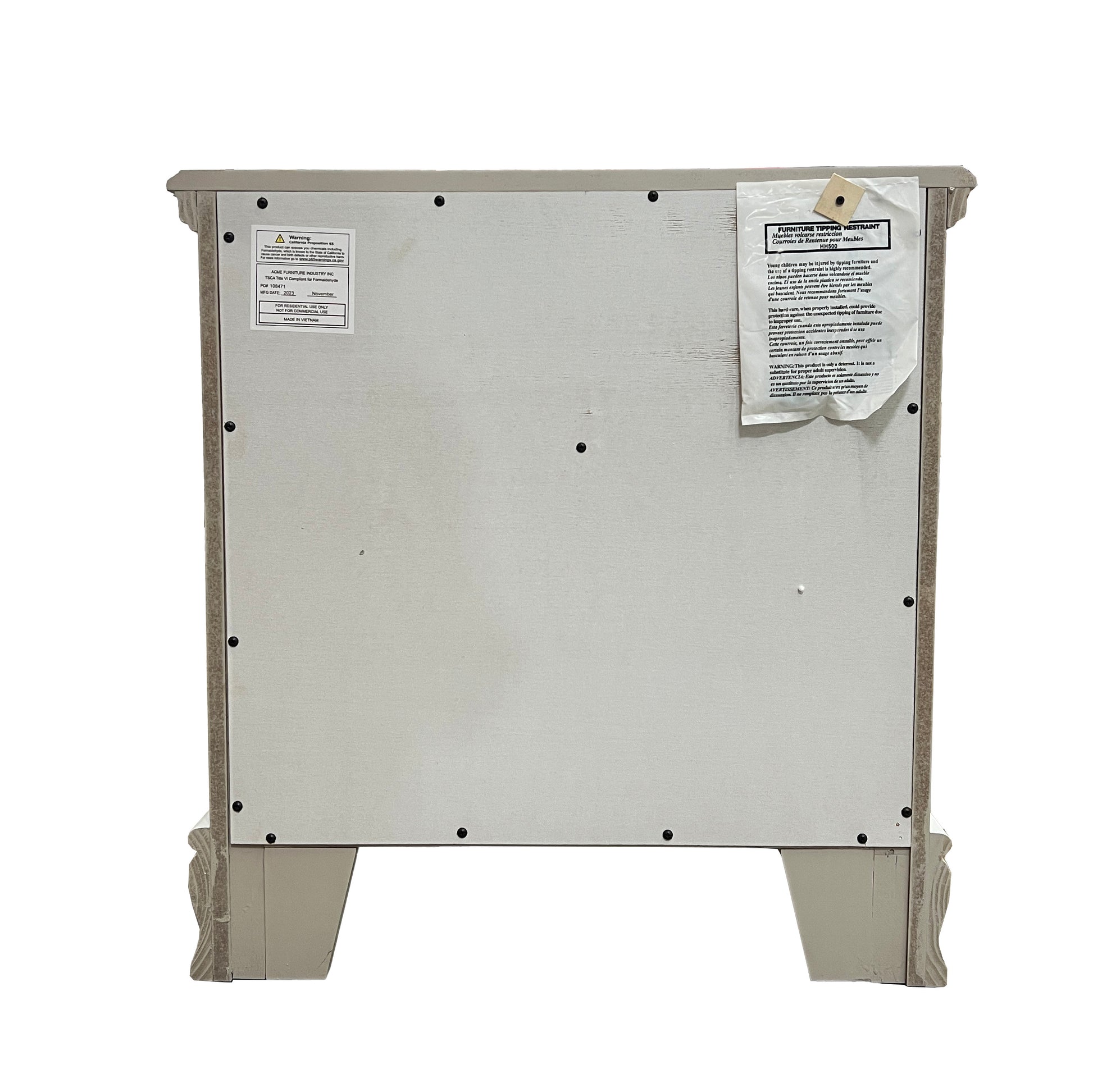 Flora Nightstand, Gray Finish Bd02205 Gray Wood