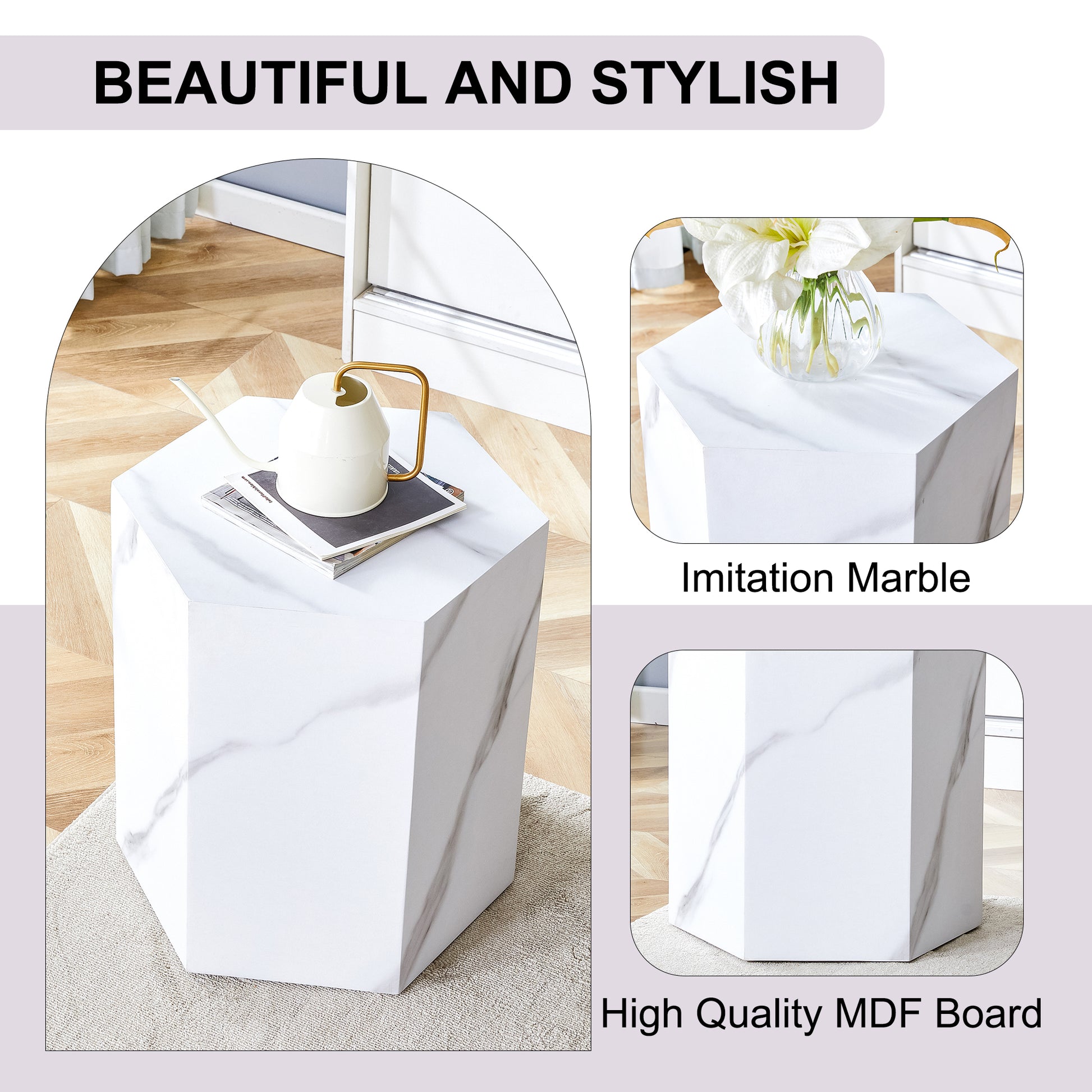 Modern Mdf Coffee Table, With Complex Texture Patterns, Style And Texture Coffee Table To Redefine Your Interior Decoration And Enhance Your Living Space, Stylish And Durable Design White Mdf