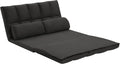 2 Seater Contemporary Foldable Sofa Bed Trifold Foam Mattress Sleeper Chair With Tufted Seat Backrest Convertible Couch W Pillows Grey 1Pc Grey Polyester Primary Living Space Cushion Back Traditional Foam Wood