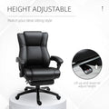 Vinsetto Executive High Back Office Chair Executive Computer Desk Chair With Pu Leather, Adjustable Height And Retractable Footrest, Black Black Pu Leather