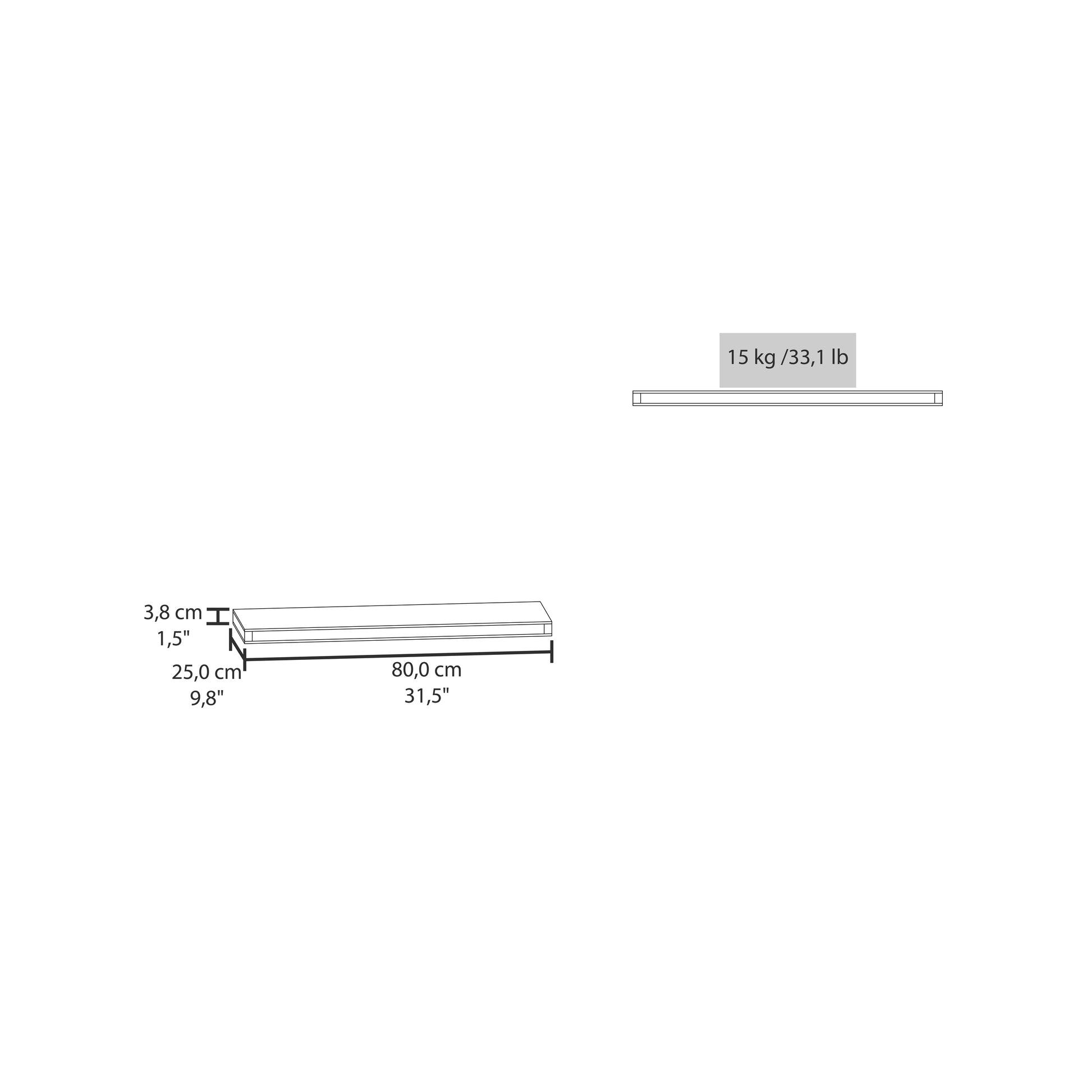 Ecco 31.5" Wide Floating Shelves Set Of 2, Shelves For Wall Decor For Bedroom, Bathroom Storage Shelves, Book Shelves For Living Room 2 Or Less White Horizontal Primary Living Space Modern Wall