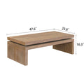 Natural Wood Living Room Table Versatile Coffee Table 2 Tiered Wood Tabletop Table 47.6