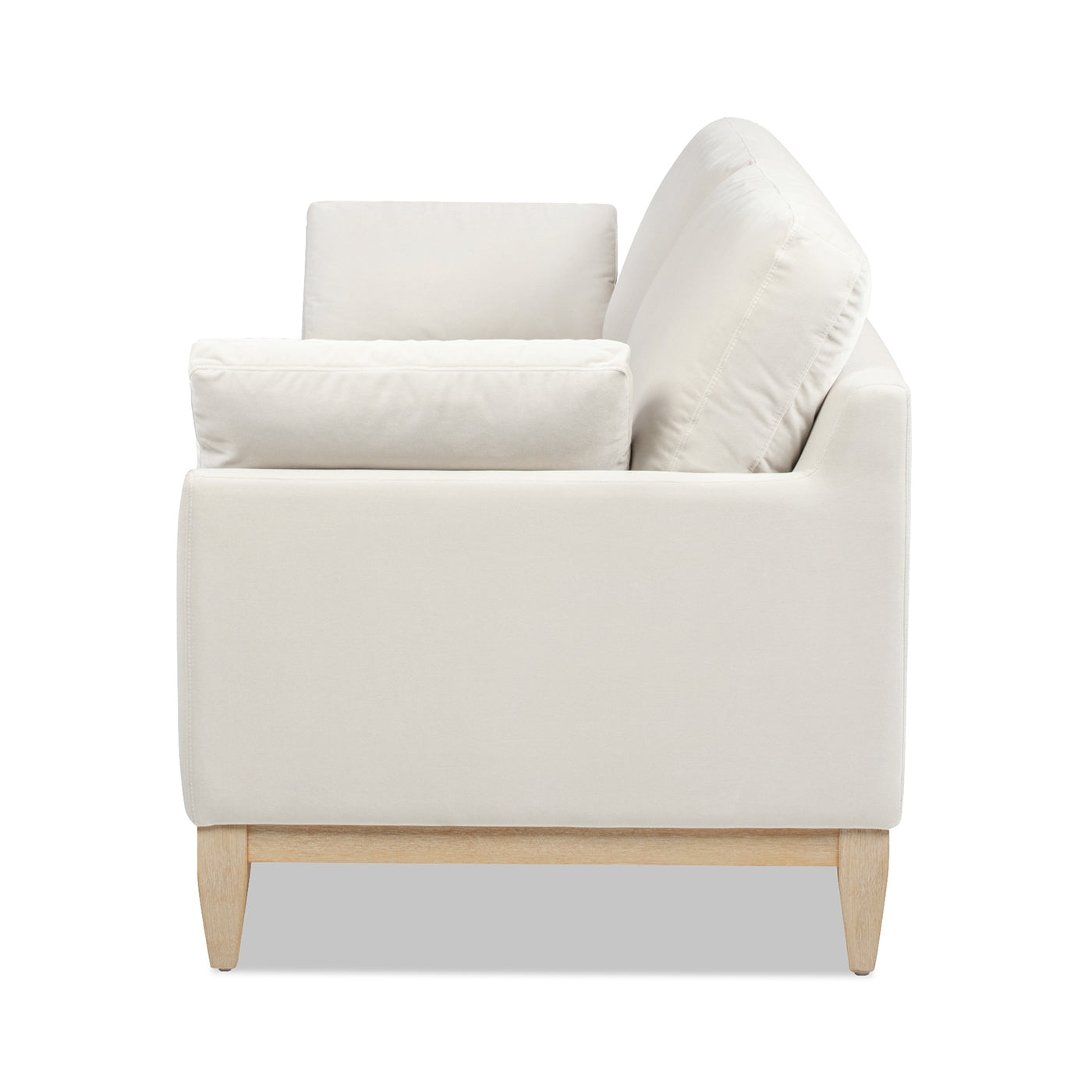 Pasadena 75.5" Modern Farmhouse Sofa, French Beige Performance Velvet Beige Foam Velvet 3 Seat